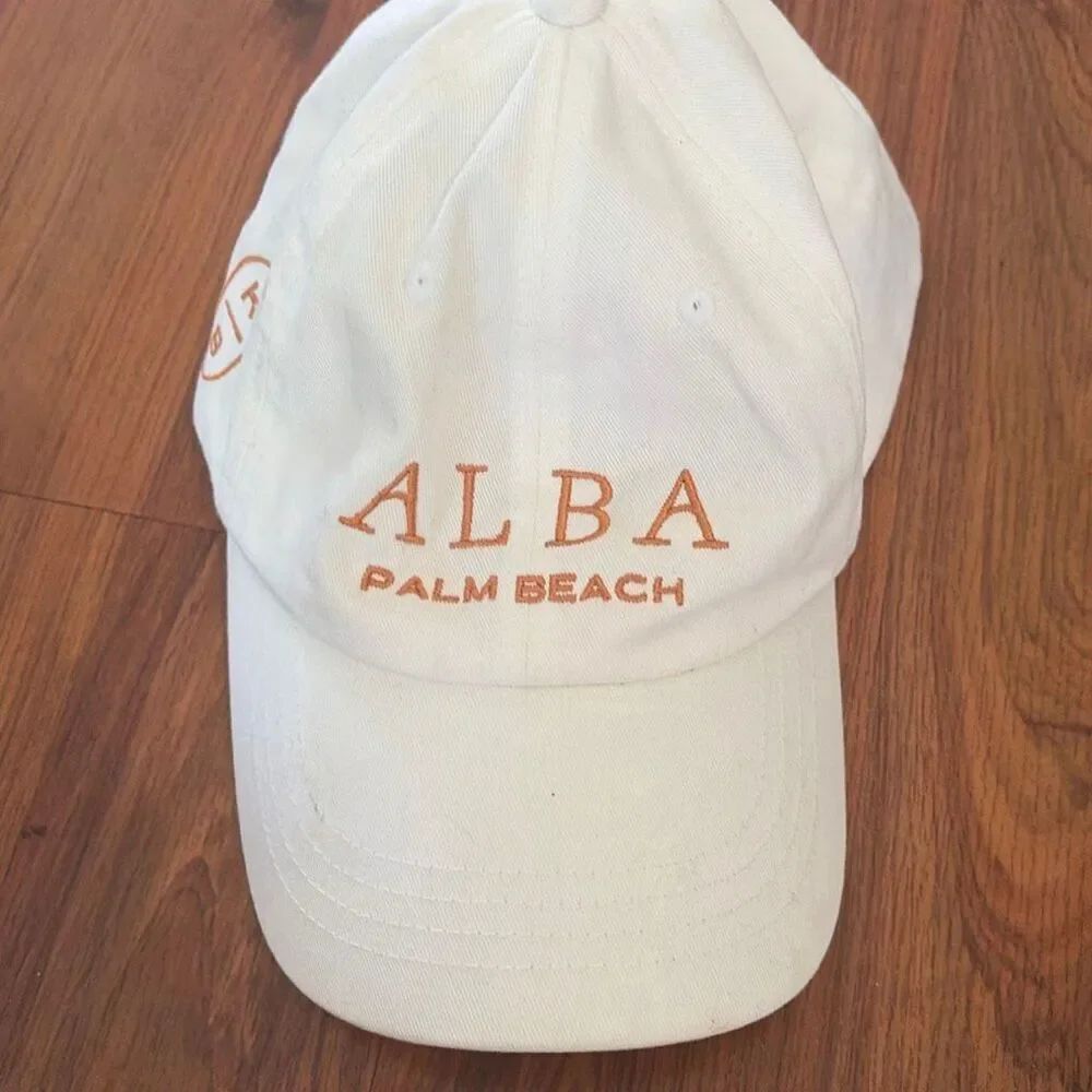 Alba Palm Beach white embroidered baseball cap